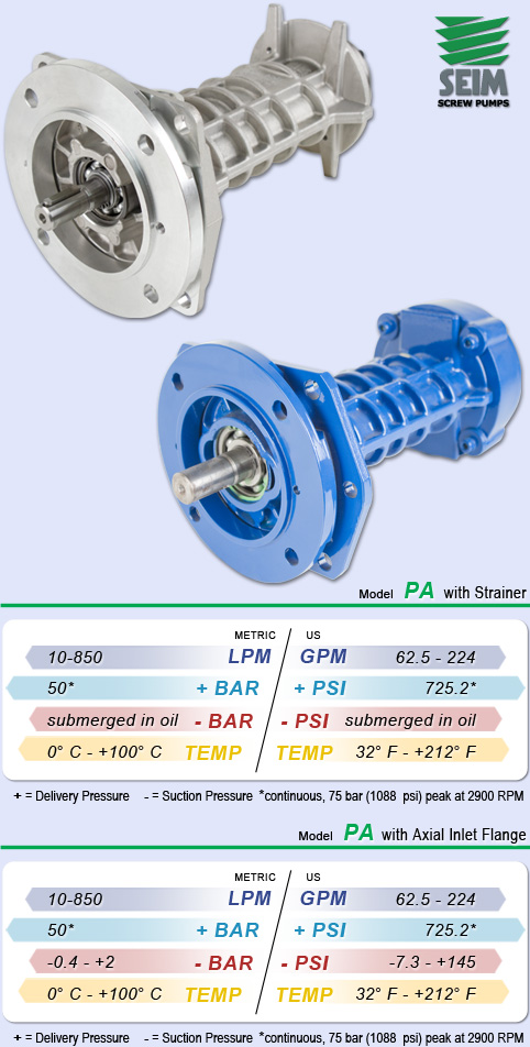 SEIM PA Series Submersable Screw Pumps