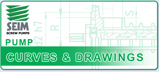 SEIM Pump Flow Curves and Technical Drawings